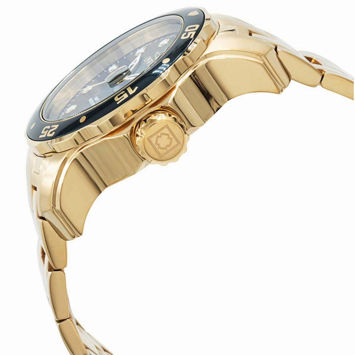Invicta Men's Quartz Watch - Pro Diver Green Dial Yellow Gold Steel Bracelet | 39088