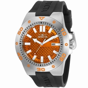 Invicta Men's Quartz Watch - Pro Diver Orange Dial Black Rubber Strap | 30962