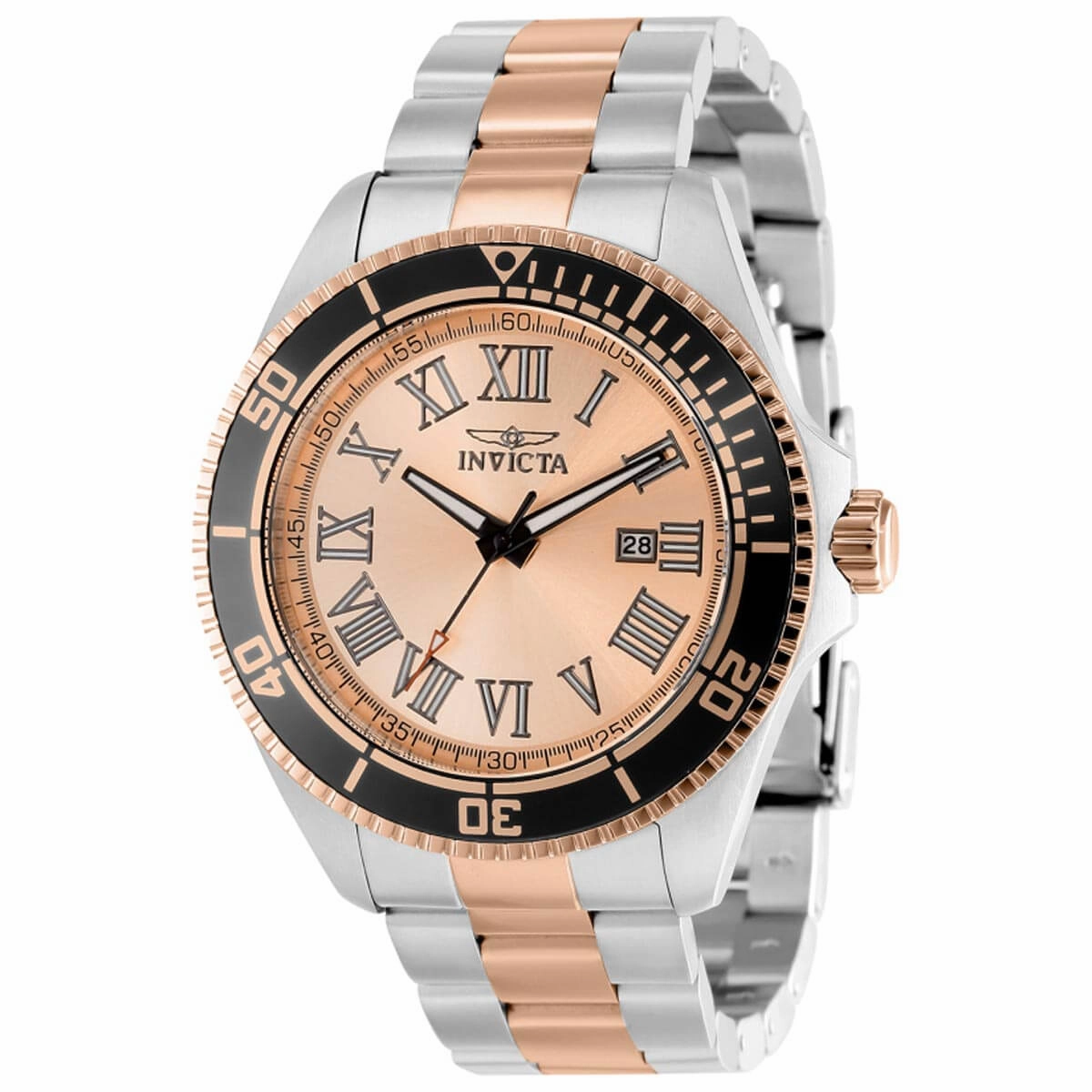 Invicta Men's Quartz Watch - Pro Diver Rose Gold Tone Dial Two Tone Bracelet | 15001