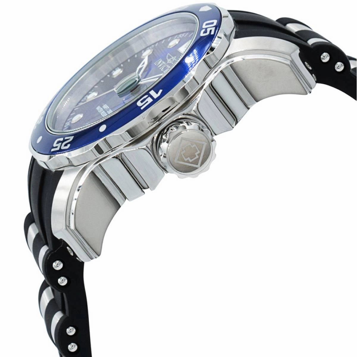 Invicta Men's Quartz Watch - Pro Diver Rotating Bezel Black and Silver Strap | 39096