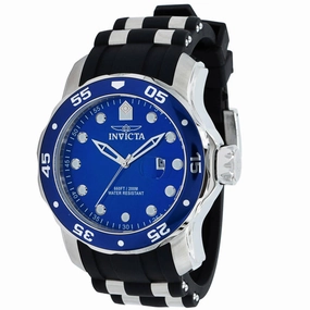 Invicta Men's Quartz Watch - Pro Diver Rotating Bezel Black and Silver Strap | 39096
