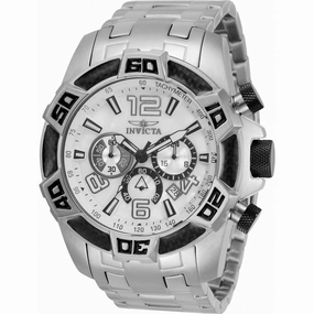 Invicta Men's Quartz Watch - Pro Diver Scuba Chronograph Silver Bracelet | 34747