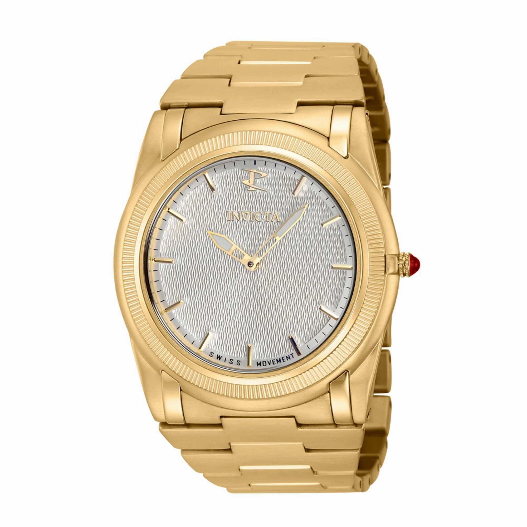 Invicta Men's Quartz Watch - Reserve Slim Silver Dial Yellow Gold Bracelet | 41040