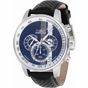 Invicta Men's Quartz Watch - S1 Rally Chronograph Black Genuine Leather Strap | 39023
