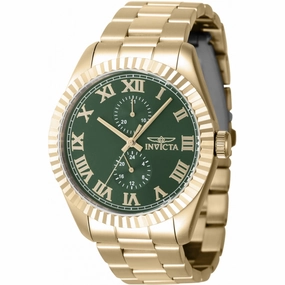 Invicta Men's Quartz Watch - Specialty Green Dial Yellow Gold Bracelet | 47430