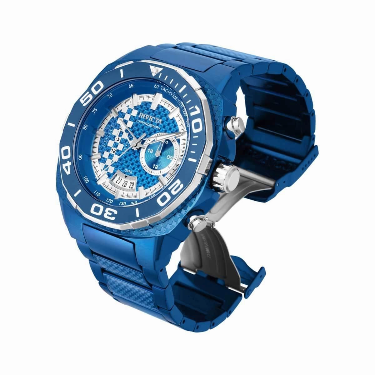 Invicta Men's Quartz Watch - Speedway Silver and Blue Dial Steel Bracelet | 33200