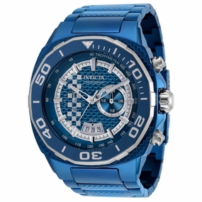 Invicta Men's Quartz Watch - Speedway Silver and Blue Dial Steel Bracelet | 33200