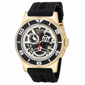 Invicta Men's Reserve Chronograph Watch - Sea Vulture Skeleton Dial Black Strap