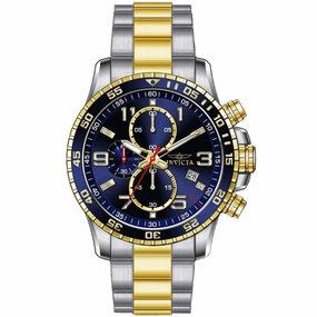 Invicta Men's Specialty Watch - Chronograph Blue Dial Two Tone Steel Bracelet | 36984