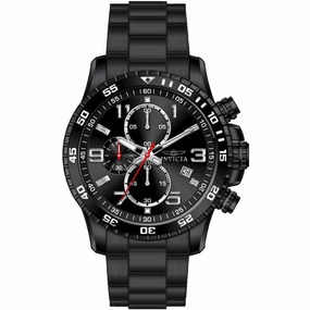 Invicta Men's Specialty Watch - Quartz Chronograph Black Dial Steel Bracelet | 36985