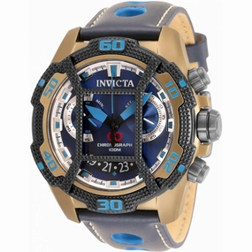 Invicta Men's Swiss Quartz Watch - Corduba Chronograph Blue Leather Strap | 33857