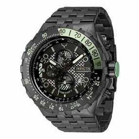 Invicta Men's Watch - Aviator Chronograph Black Dial Stainless Steel Bracelet | 40135
