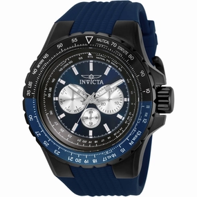 Invicta Men's Watch - Aviator Chronograph Blue, Black and Silver Dial Strap | 33037