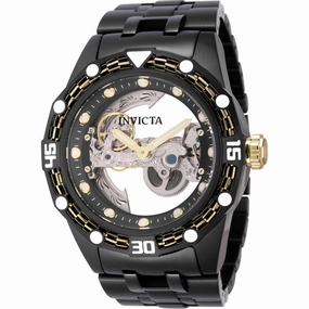 Invicta Men's Watch - Bolt Automatic Ghost Bridge Dial Black Steel Bracelet | 44028