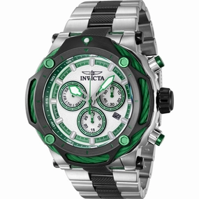 Invicta Men's Watch - Bolt Chrono Silver and Green Dial Two Tone Bracelet | 42197