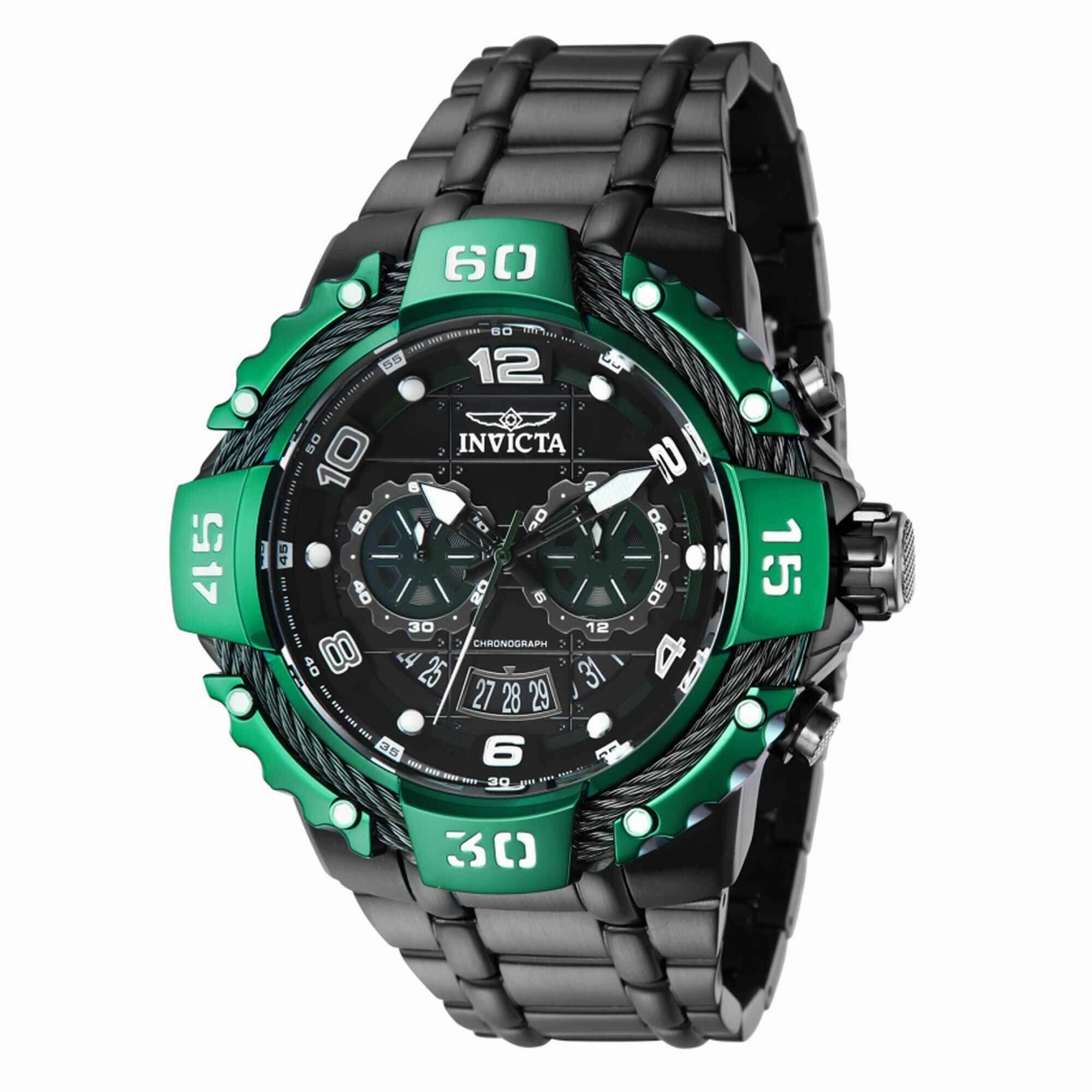 Invicta Men's Watch - Bolt Quartz Chronograph Black Stainless Steel Bracelet | 37651