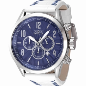 Invicta Men's Watch - Bolt Quartz Chronograph Blue Dial White Leather Strap | 46559