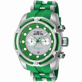 Invicta Men's Watch - Bolt Quartz Date Silver and Green Dial Silicone Strap | 42288