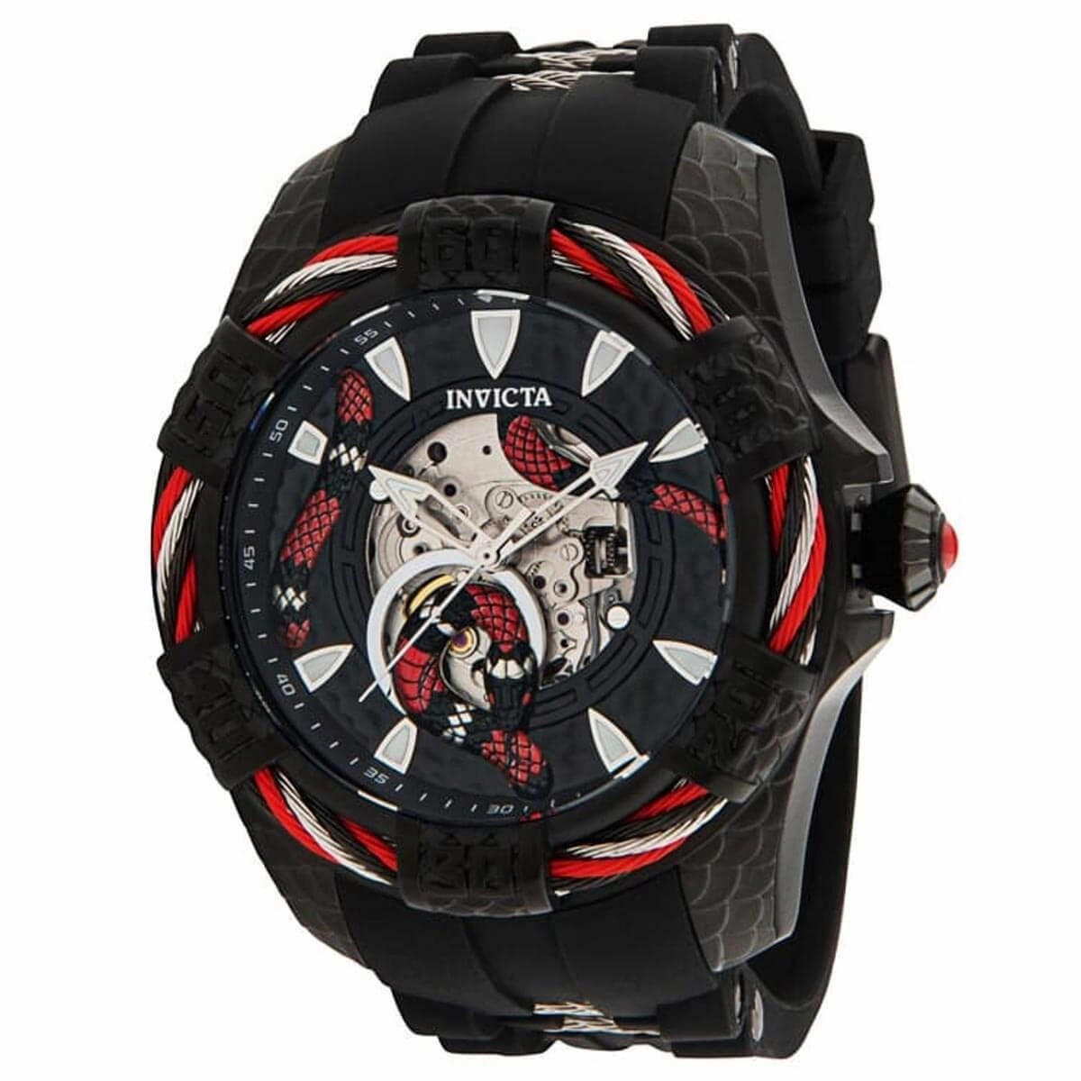 Invicta Men's Watch - Bolt Semi Skeleton Dial Silicone Rubber Strap | 32324