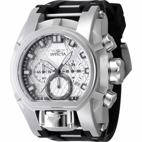 Invicta Men's Watch - Bolt Zeus Magnum Quartz Chrono Silver and Black Strap | 47531