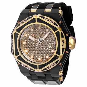 Invicta Men's Watch - Carbon Hawk Automatic Silver and Gold Dial Rubber Strap | 38912