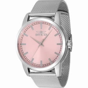 Invicta Men's Watch - Celestial Quartz Pink Dial Silver Tone Mesh Bracelet | 48510