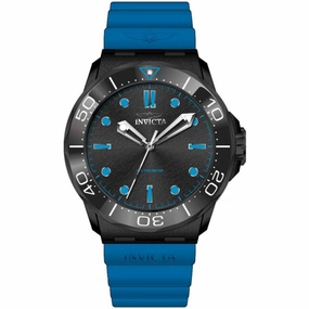 Invicta Men's Watch - Coalition Forces Quartz Black Dial Blue Silicone Strap | 46396