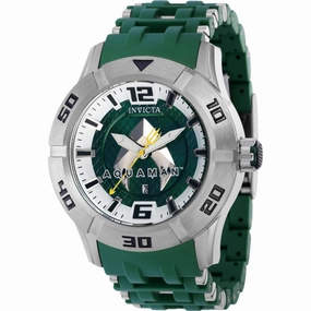 Invicta Men's Watch - DC Comics Aquaman Quartz Silver and Green Dial Steel | 37874