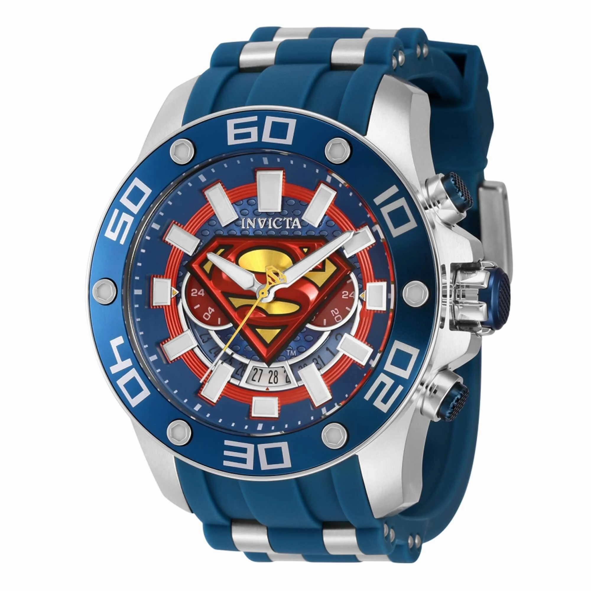 Invicta Men's Watch - DC Comics Superman Date Display Blue and Silver Strap | 43592