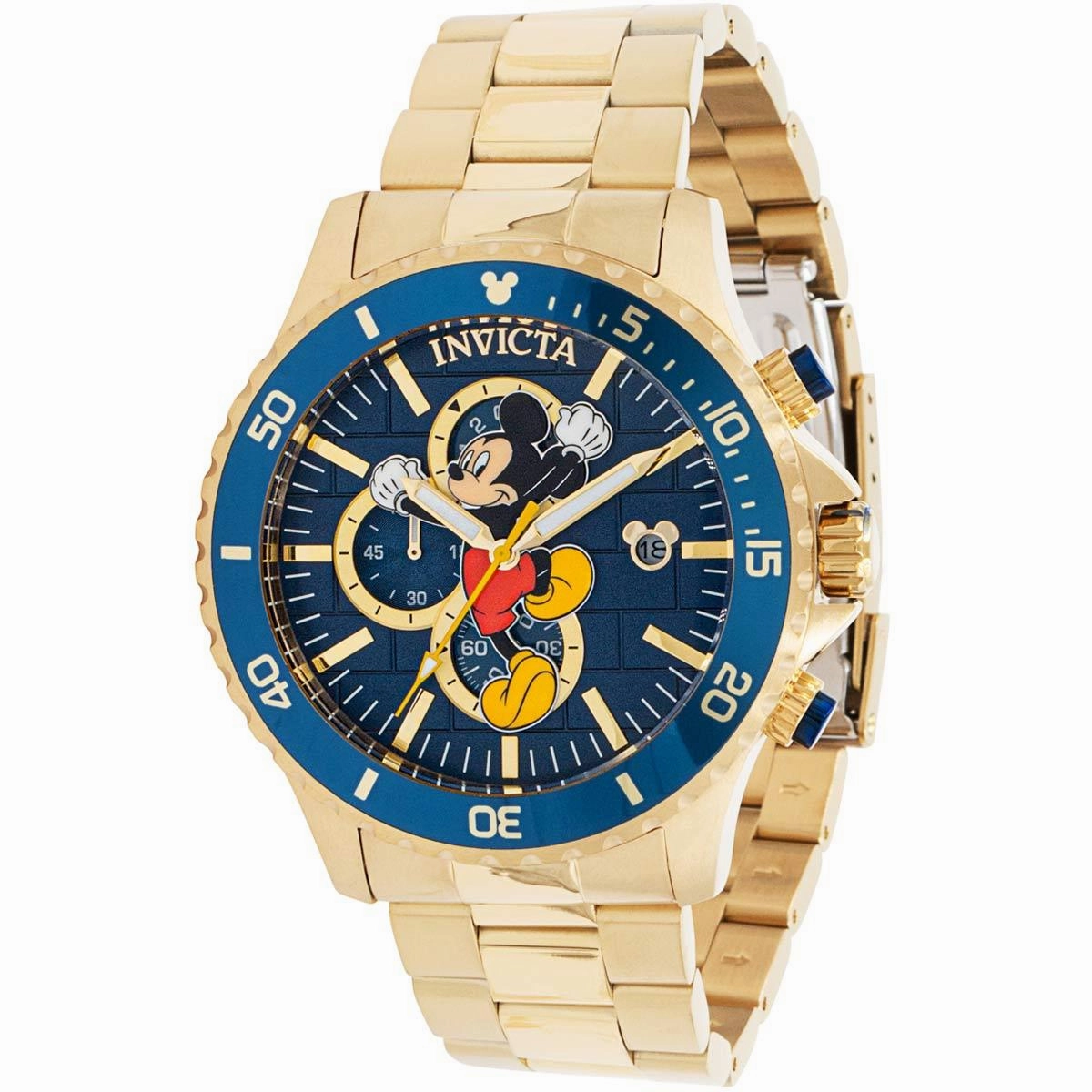 Invicta Men's Watch - Disney Mickey Mouse Chronograph Yellow Gold Bracelet | 39519