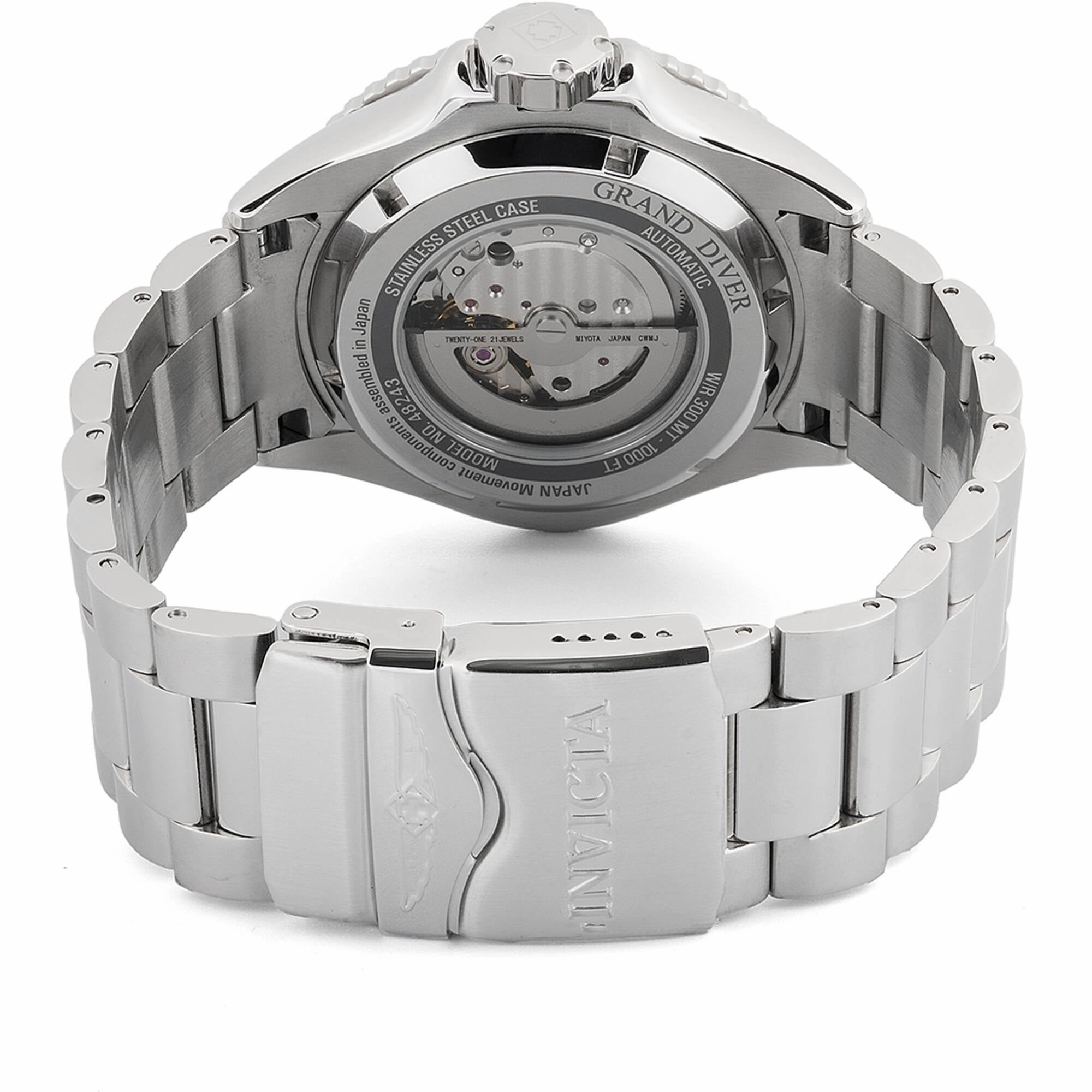 Invicta Men's Watch - Grand Diver Automatic Gunmetal and Yellow Dial Steel | 48243