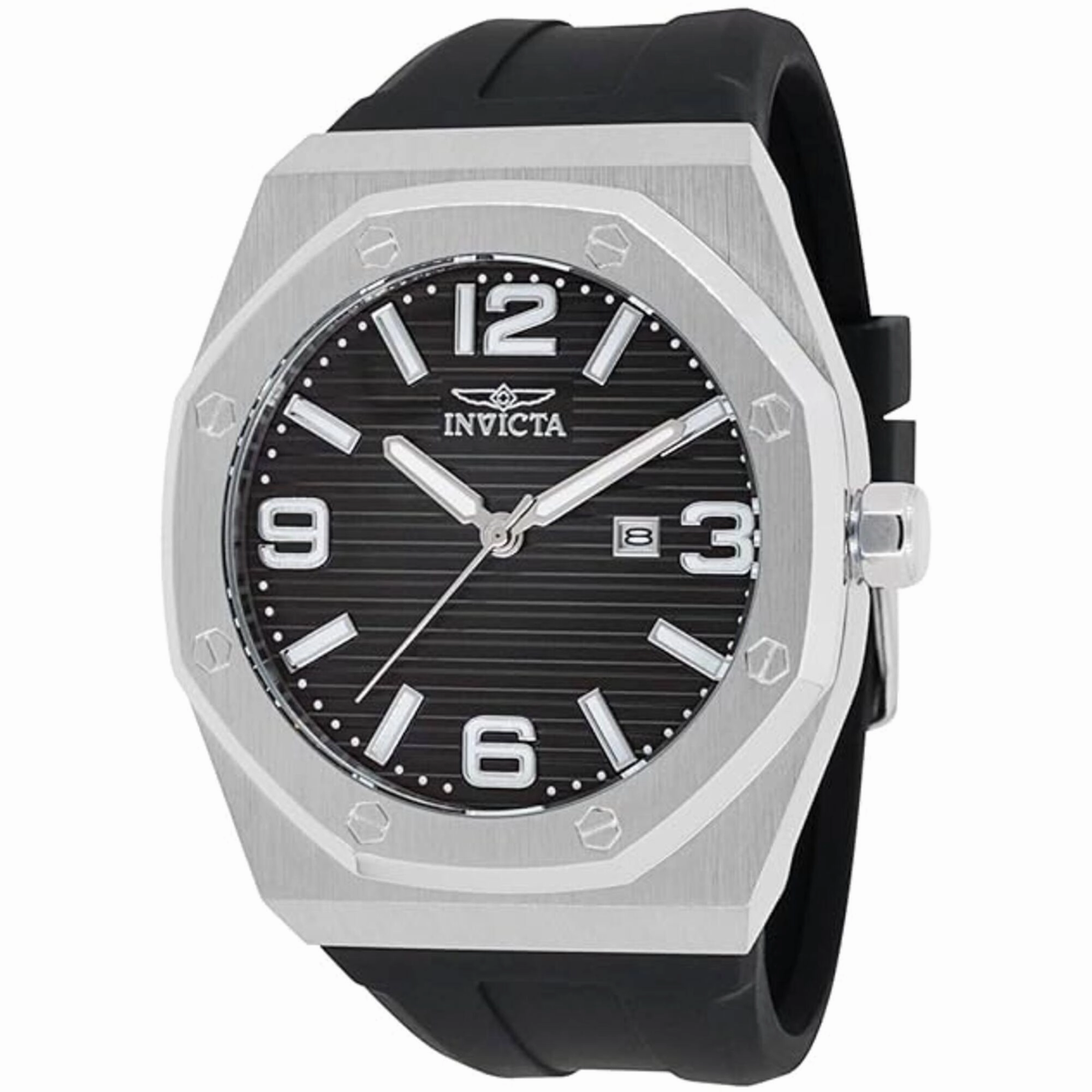 Invicta Men's Watch - Huracan Quartz Black Dial Silicone Rubber Strap Date | 45772