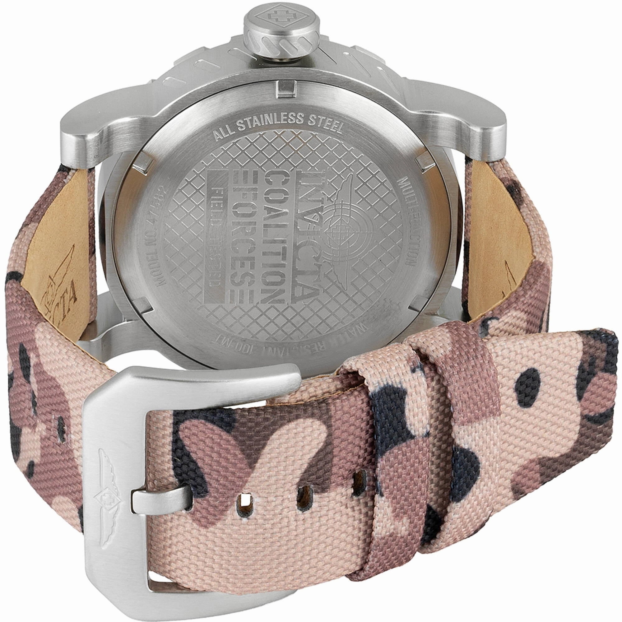 Invicta Men's Watch - I-Force Quartz Black Dial Camouflage and Brown Strap | 47582