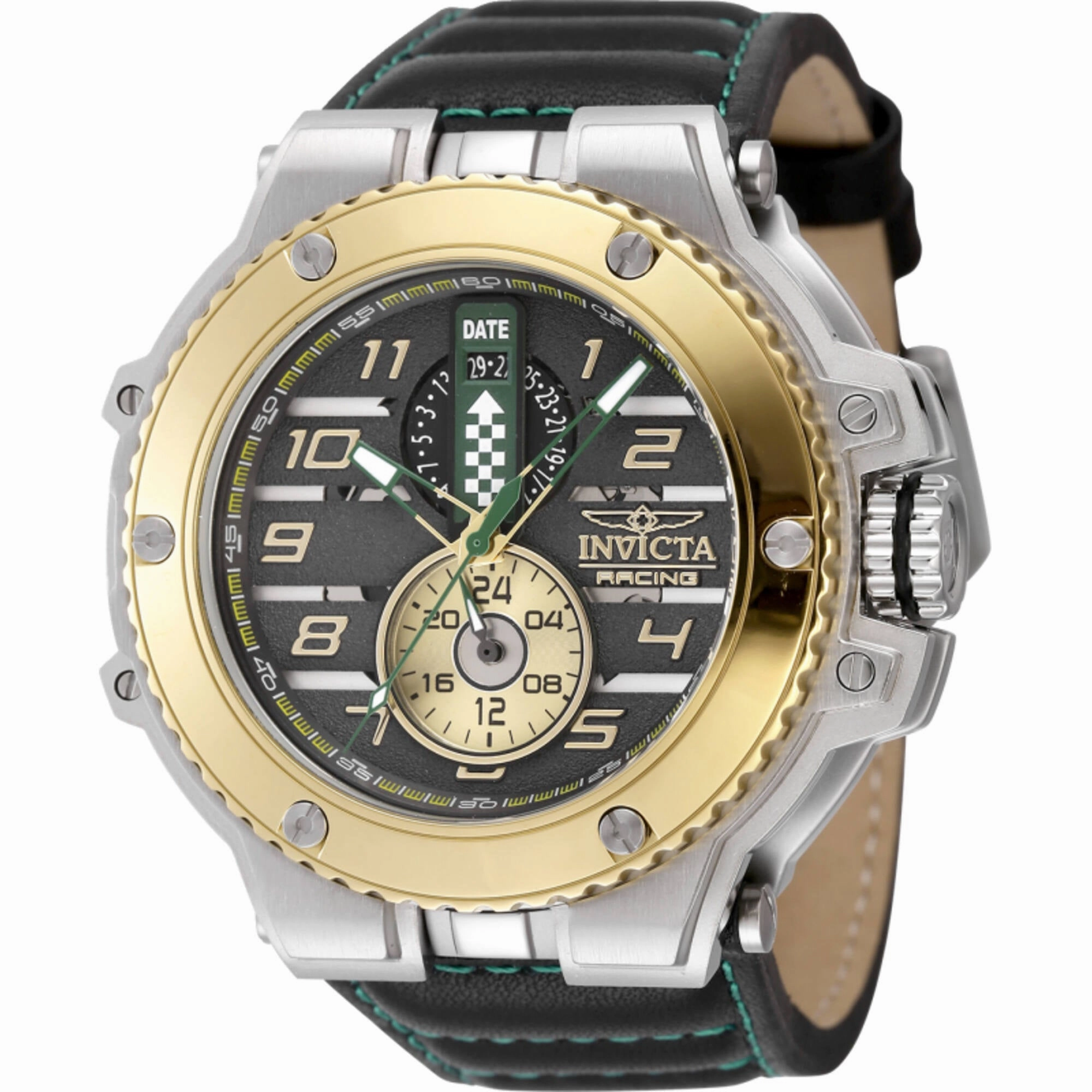 Invicta Men's Watch - Invicta Racing Downforce Quartz Black Leather Strap | 47380