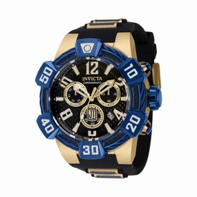 Invicta Men's Watch - Jason Taylor Blue Bezel Black and Yellow Gold Strap | 40444