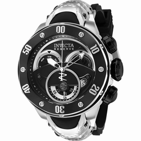 Invicta Men's Watch - Kraken Chronograph Silver Steel and Black Rubber Strap | 36328