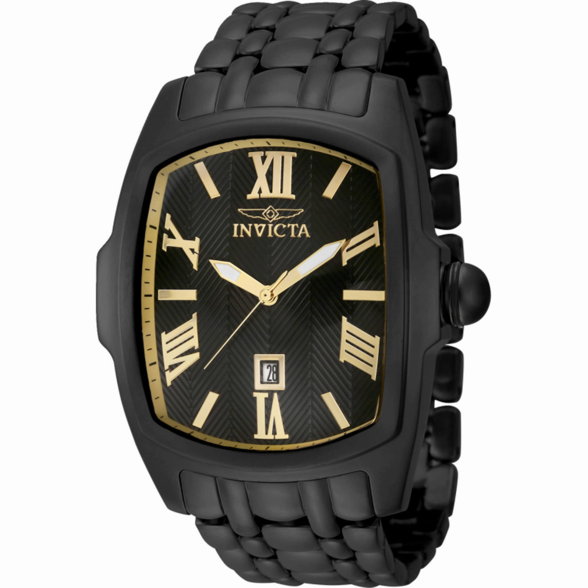 Invicta Men's Watch - Lupah Quartz Black Dial Stainless Steel Bracelet Date | 39831