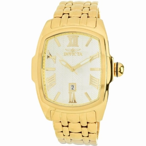 Invicta Men's Watch - Lupah Silver with Chevron Pattern Dial Yellow Bracelet | 39828