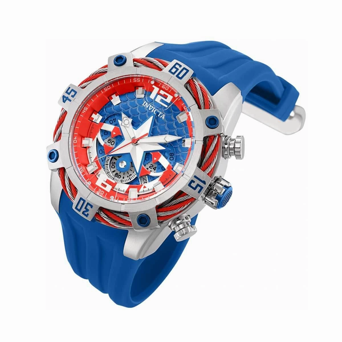 Invicta Men's Watch - Marvel Captain America Chronograph Rotating Bezel Strap | 33162