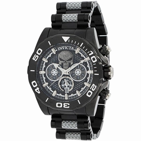 Invicta Men's Watch - Marvel Punisher Black and Silver Tone Dial Bracelet | 37684