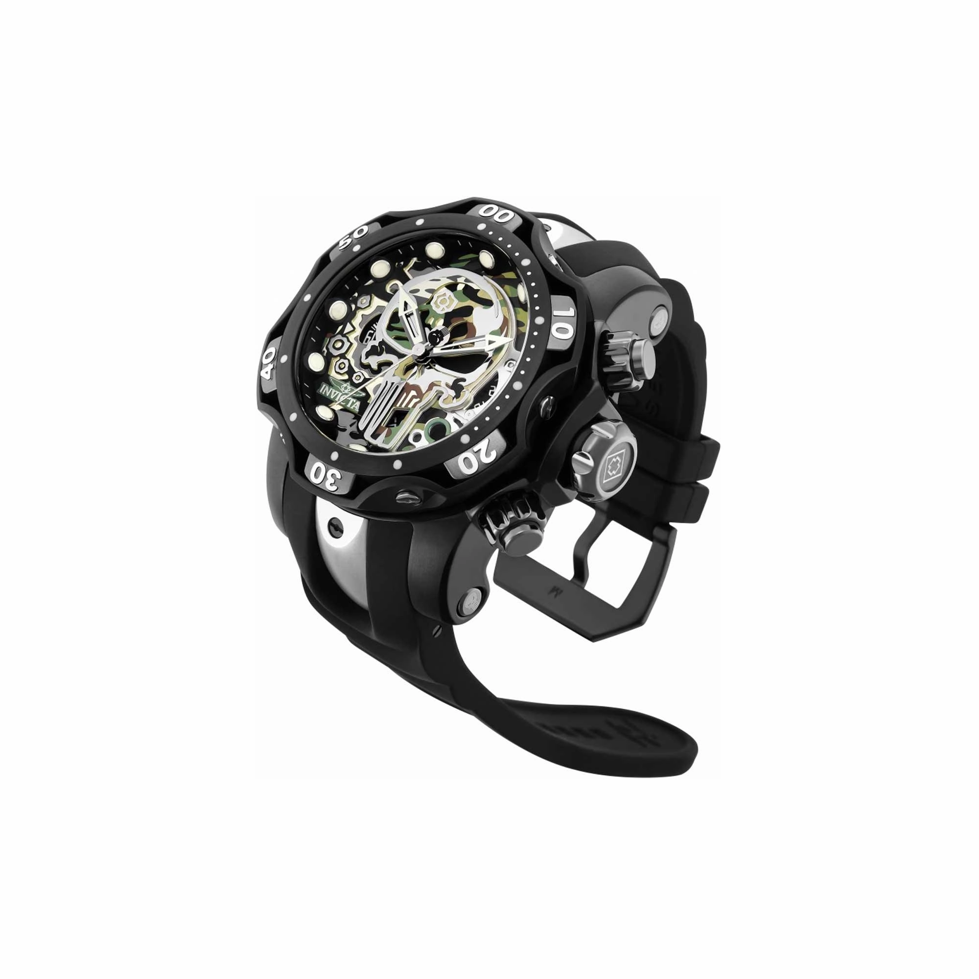 Invicta Men's Watch - Marvel Punisher Chronograph Silver and Black Strap | 30630