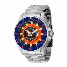 Invicta Men's Watch - MLB Houston Astros Rotating Bezel Silver Steel Bracelet | 43464