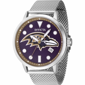 Invicta Men's Watch - NFL Baltimore Ravens Blue Dial Steel Mesh Bracelet | 47976
