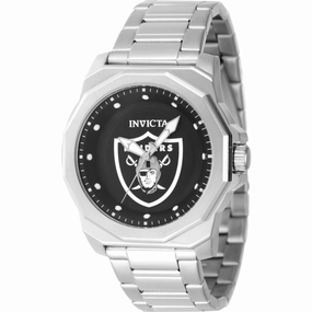 Invicta Men's Watch - NFL Las Vegas Raiders Black Dial Silver Tone Bracelet | 47922