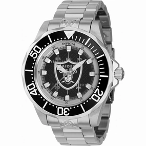 Invicta Men's Watch - NFL Las Vegas Raiders Dial Rotating Bezel SS Bracelet | 42117