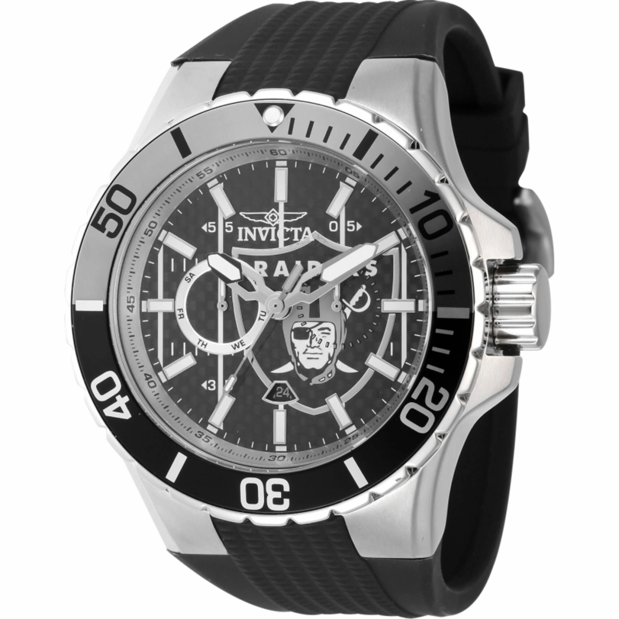 Invicta Men's Watch - NFL Las Vegas Raiders Quartz Black Carbon Fiber Dial | 45400