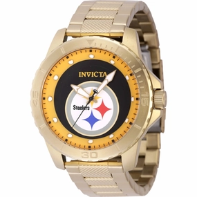 Invicta Men's Watch - NFL Pittsburgh Steelers Quartz Yellow Gold Bracelet | 48092