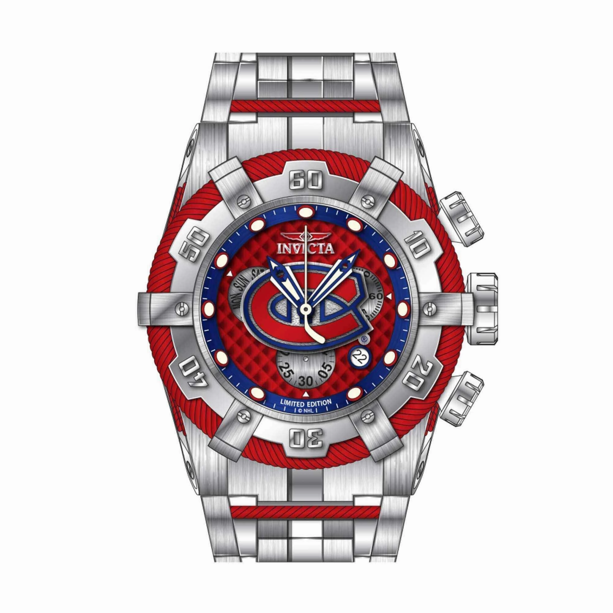 Invicta Men's Watch - NHL Montral Canadiens Red and Silver Steel Bracelet | 42022
