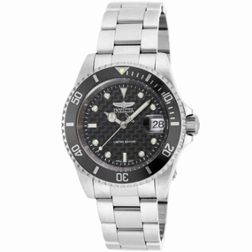 Invicta Men's Watch - Pro Diver Automatic Black Dial Silver Bracelet | ILE8926OBA