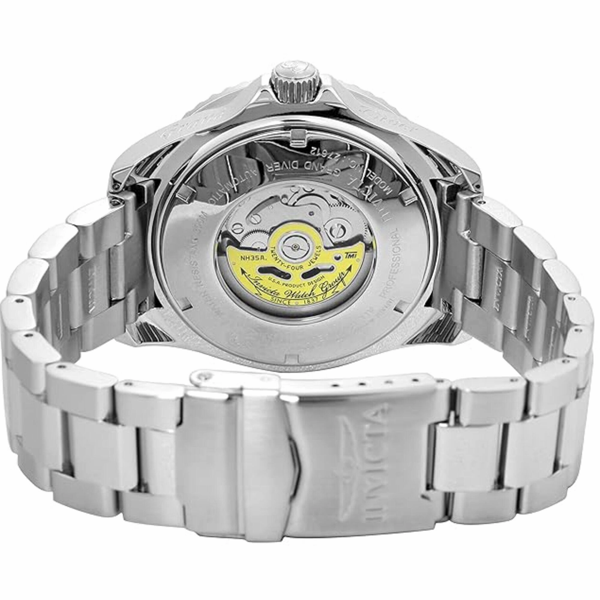 Invicta Men's Watch - Pro Diver Automatic Black Dial Silver Steel Bracelet | 27612